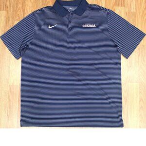 GONZAGA BULLDOGS NIKE DRI-FIT GOLF SHIRT POLYESTER NAVY Sz X-LARGE, XL